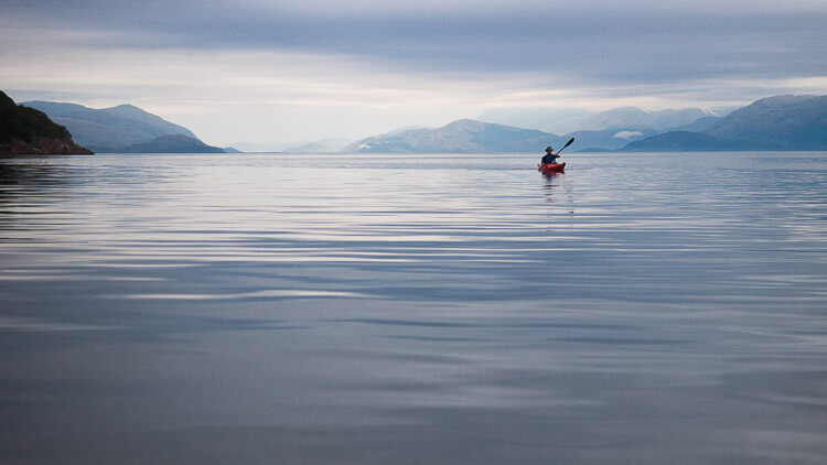 Kayak alone on Loch Linnhe